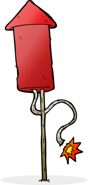 bir insan tarafından çizilmiş havai fişek karikatürü