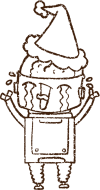 Bir insan tarafından çizilmiş Noel Cyborg Kömürü