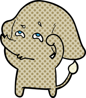 Bir insan tarafından çizilmiş karikatür fili