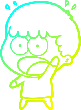 Bir insan tarafından çizilen bir karikatürün soğuk gradyan çizimi.