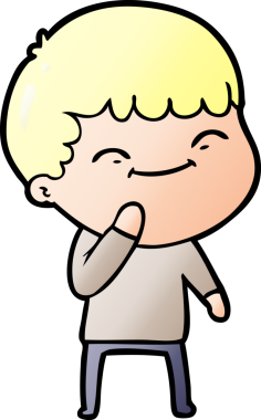 Bir insan tarafından çizilmiş mutlu çocuk çizgi filmi.