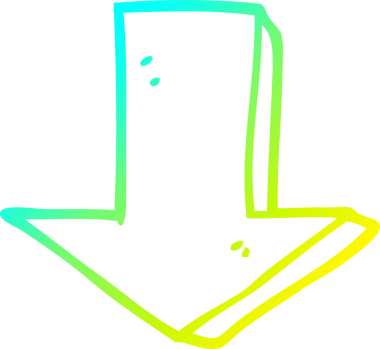 Soğuk gradyan çizgi çizimi bir insan tarafından çizilmiş bir oku işaret ediyor.