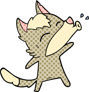 Bir insan tarafından çizilmiş uluyan kurt çizgi filmi.