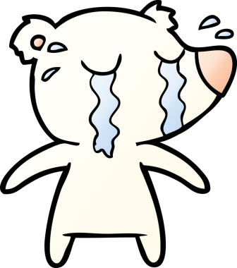 Bir insan tarafından çizilmiş ağlayan kutup ayısı çizgi filmi