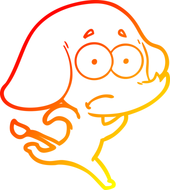 Karikatür çizen, kendinden emin olmayan bir fil bir insan tarafından çizilmiş.