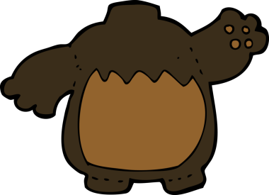 bir insan tarafından çizilmiş karikatür siyah ayı gövdesi (karikatür ve eşleşme)