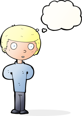 Bir insan tarafından çizilmiş düşünce balonlu endişeli bir adam.