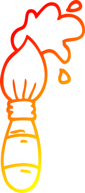 Bir insan tarafından çizilmiş karikatür fırçasının sıcak gradyan çizimi