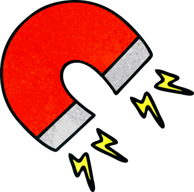 Bir insan tarafından çizilmiş mıknatısın grunge desen karikatürü