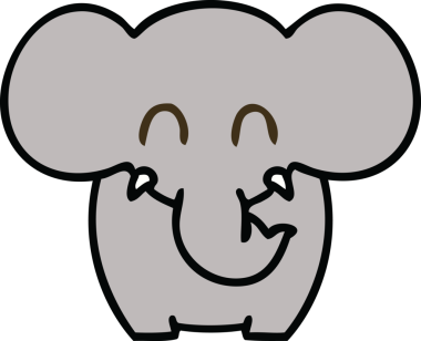 Bir insan tarafından çizilmiş garip bir karikatür fil.