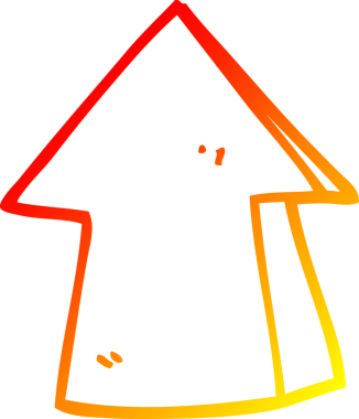 Bir insan tarafından çizilmiş bir çizgi filmin sıcak gradyan çizimi