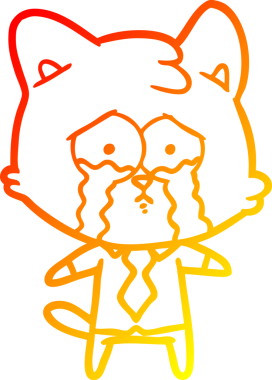 Bir insan tarafından çizilmiş çizgi film kedisinin sıcak çizgi çizimi