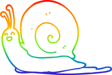 gökkuşağı gradyan çizgisi bir insan tarafından çizilmiş bir salyangoz çizgi