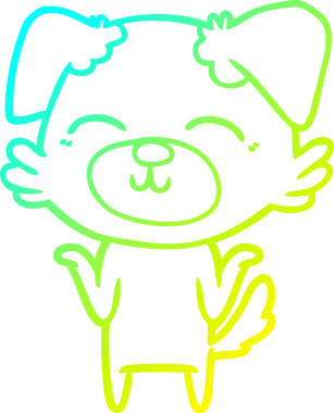 Bir insan tarafından çizilen çizgi film köpeğinin soğuk gradyan çizgisi.