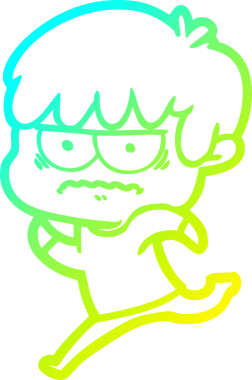 Bir insan tarafından çizilmiş soğuk gradyan çizgi film karakteri.