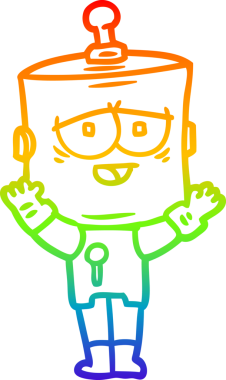 gökkuşağı gradyan çizgisi bir insan tarafından çizilmiş robot çizgi