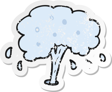 Bir insan tarafından çizilmiş karikatür su borusunun gerilmiş yapıştırması.