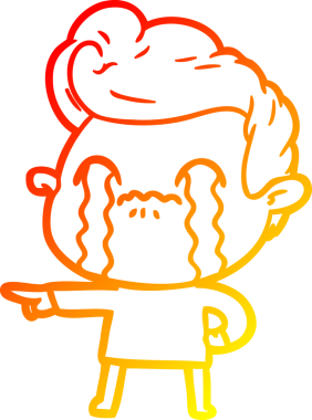 Bir insan tarafından çizilmiş ağlayan bir çizgi film karakteri çizimi.