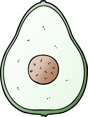 Bir insan tarafından çizilmiş avokado çizgi filmi.