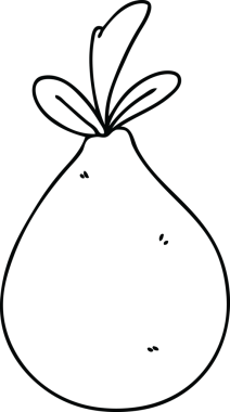 Bir insan tarafından çizilmiş tuhaf çizgi film armudu.