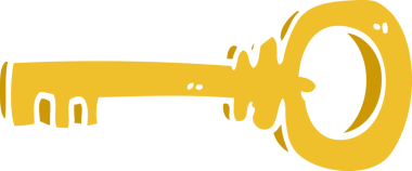 Bir insan tarafından çizilmiş altın karalama anahtarı.