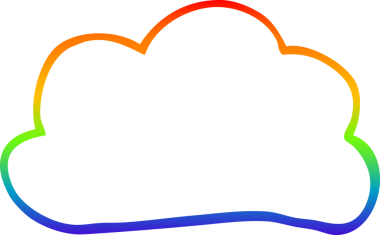Bir insan tarafından çizilmiş gökkuşağı gradyan hava bulutu çizimi