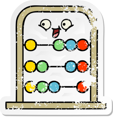 Bir insan tarafından çizilmiş şirin bir abaküsün sıkıntılı çıkartması.