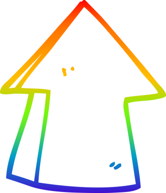 gökkuşağı gradyan çizgi çizimi Bir insan tarafından çizilmiş ok