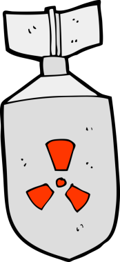 Bir insan tarafından çizilmiş nükleer bomba.