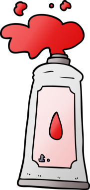 Bir insan tarafından çizilmiş bir boya tüpü.