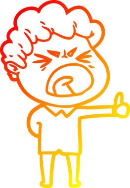 Bir insan tarafından çizilmiş kızgın bir adamın çizgi film çizimi.