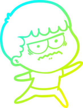 Bir insan tarafından çizilmiş bir çizgi filmin soğuk gradyan çizimi.