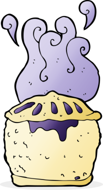 Bir insan tarafından çizilmiş yaban mersinli turta.