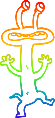 gökkuşağı gradyan çizimi bir insan tarafından çizilmiş bir çizgi film canavarı