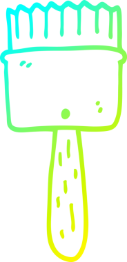 Bir insan tarafından çizilmiş bir karikatür fırçasının soğuk gradyan çizimi