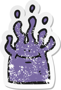 Bir insan tarafından çizilmiş küçük bir uzaylı çizgi filminin gerilimli yapıştırması.