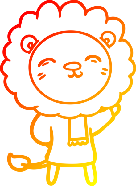 Bir insan tarafından çizilmiş karikatür aslanının sıcak çizgi çizimi