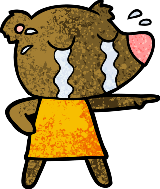 Bir insan tarafından çizilmiş, ağlayan ayı resmi.