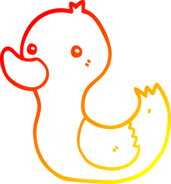 Bir insan tarafından çizilmiş bir ördeğin sıcak gradyan çizimi