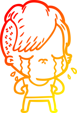 Bir insan tarafından çizilmiş, ağlayan bir çizgi film çizimi.