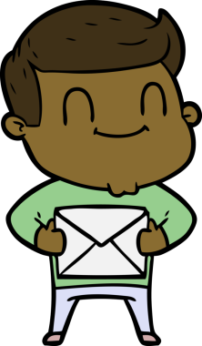 Bir insan tarafından çizilmiş çizgi film dostu bir adam.