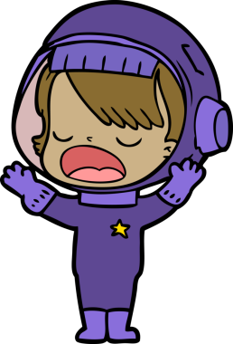 Bir insan tarafından çizilmiş astronot kız.