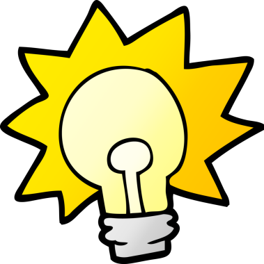 Bir insan tarafından çizilmiş parlak bir ampul.