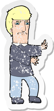 Bir insan tarafından çizilmiş huysuz bir karikatürün gerilimli yapıştırması.