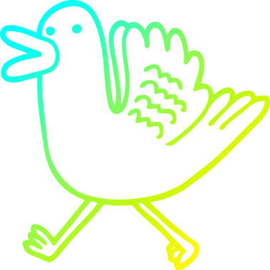 Bir insan tarafından çizilmiş bir ördeğin soğuk çizgi çizimi.