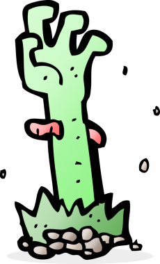 Bir insan tarafından çizilmiş bir zombi eli.