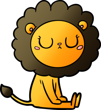 Bir insan tarafından çizilmiş çizgi film aslanı.