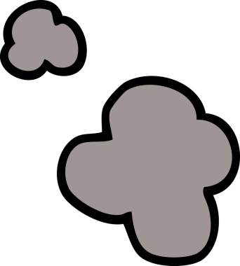 Bir insan tarafından çizilmiş karikatür dumanı.