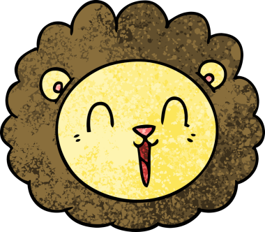 Bir insan tarafından çizilmiş aslan yüzü.