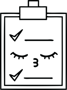 Bir insan tarafından çizilmiş bir kontrol listesinin çizgi çizimi